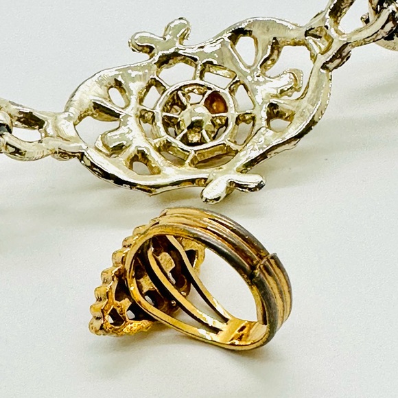 Vintage Red Rhinestone Ring & Bracelet - Picture 8 of 11